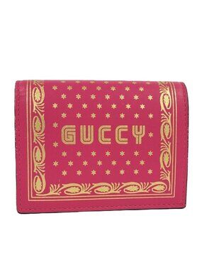 Gucci Bifold Wallet Leather Pink